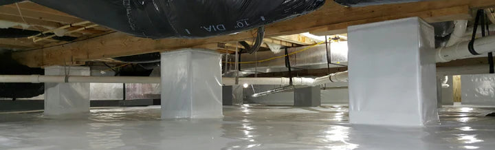 Basement with waterproofing system and insulation