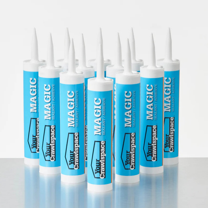 Multiple tubes of Magic Sealant on a white background