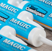 Multiple tubes of 'Magic' sealant/ adhesive on a textured surface