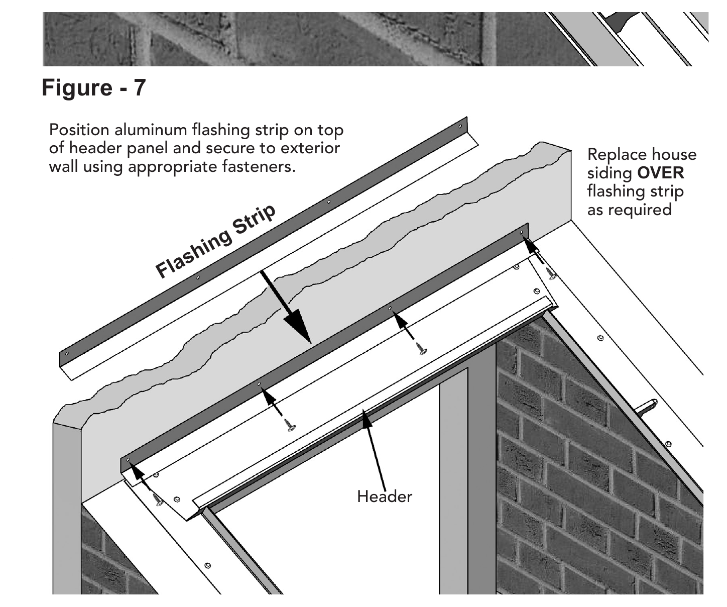 Type BR header flashing installation