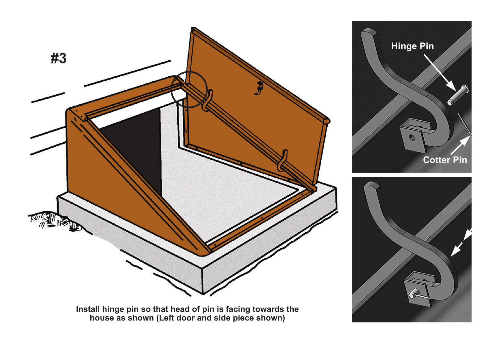 Classic door hinge installation diagram