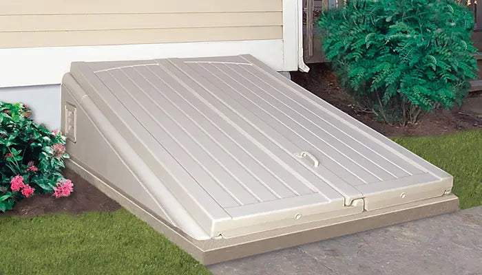 Installed BILCO Ultra polyethylene basement door